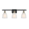 Brookfield Bath Vanity Light shown in the Black Antique Brass finish with a White shade