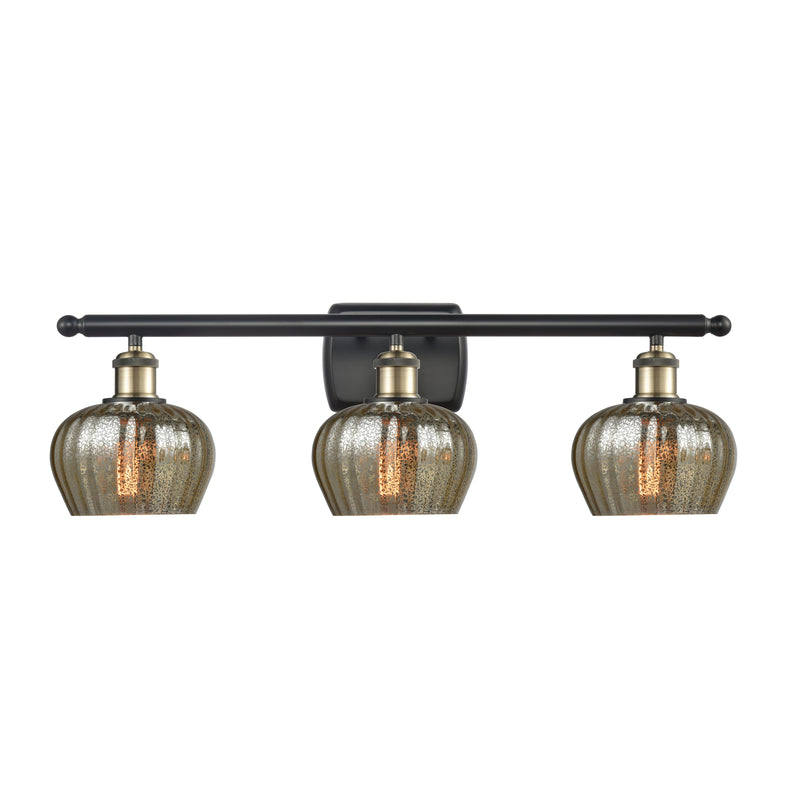 Fenton Bath Vanity Light shown in the Black Antique Brass finish with a Mercury shade