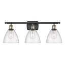 Ballston Dome Bath Vanity Light shown in the Black Antique Brass finish with a Seedy shade