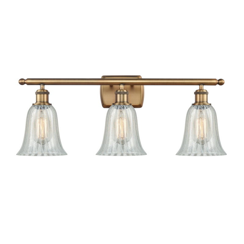 Hanover Bath Vanity Light shown in the Brushed Brass finish with a Mouchette shade