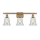 Hanover Bath Vanity Light shown in the Brushed Brass finish with a Fishnet shade