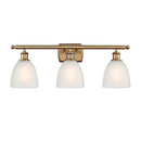 Castile Bath Vanity Light shown in the Brushed Brass finish with a White shade