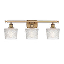 Niagra Bath Vanity Light shown in the Brushed Brass finish with a Clear shade