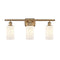 Clymer Bath Vanity Light shown in the Brushed Brass finish with a Matte White shade