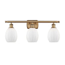 Eaton Bath Vanity Light shown in the Brushed Brass finish with a Matte White shade