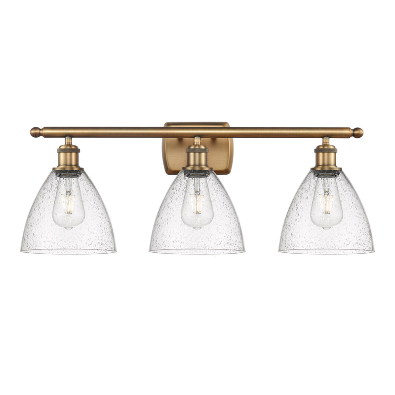 Ballston Dome Bath Vanity Light shown in the Brushed Brass finish with a Seedy shade