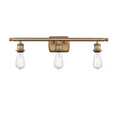 Bare Bulb Bath Vanity Light shown in the Brushed Brass finish