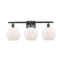 Athens Bath Vanity Light shown in the Matte Black finish with a Matte White shade