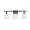 Brookfield Bath Vanity Light shown in the Matte Black finish with a White shade