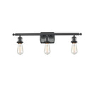 Bare Bulb Bath Vanity Light shown in the Matte Black finish