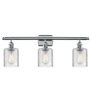 Cobbleskill Bath Vanity Light shown in the Polished Chrome finish with a Clear shade