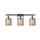 Cobbleskill Bath Vanity Light shown in the Polished Chrome finish with a Mercury shade