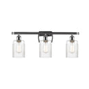 Hadley Bath Vanity Light shown in the Polished Chrome finish with a Clear shade