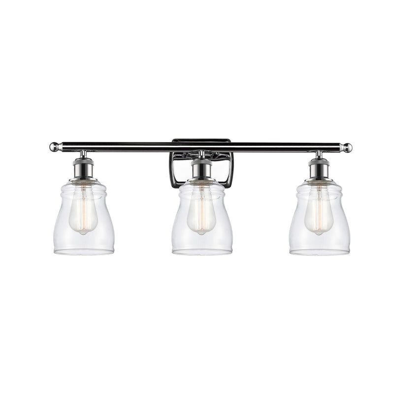 Ellery Bath Vanity Light shown in the Polished Chrome finish with a Clear shade