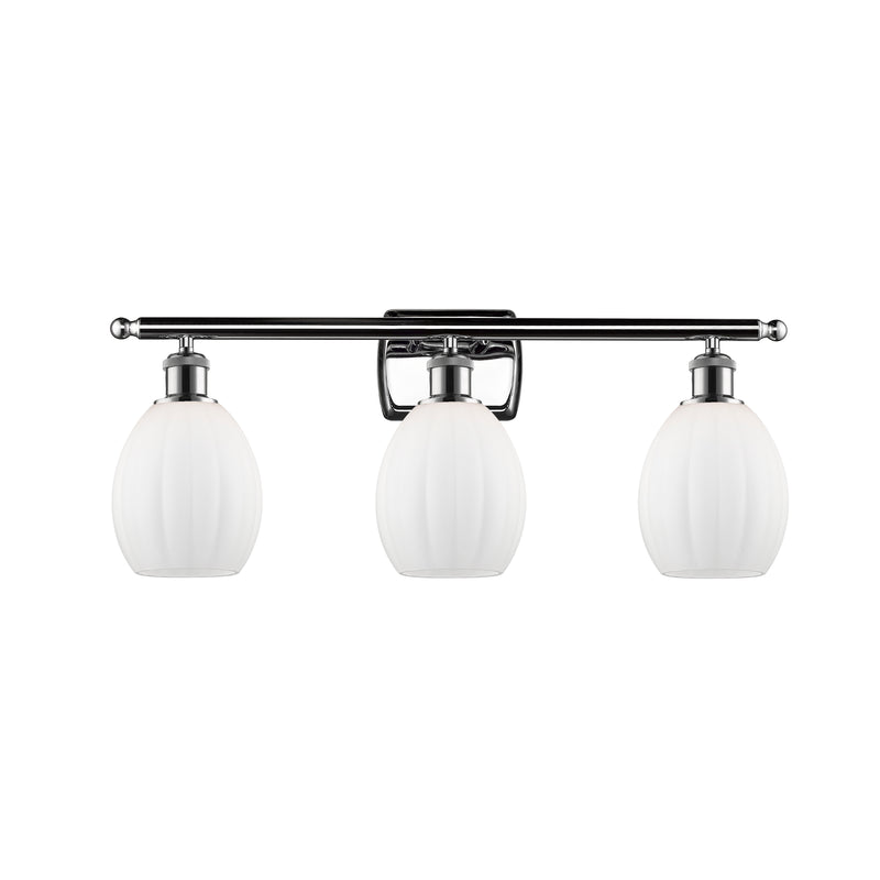 Eaton Bath Vanity Light shown in the Polished Chrome finish with a Matte White shade