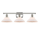 Orwell Bath Vanity Light shown in the Polished Nickel finish with a Matte White shade