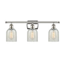 Caledonia Bath Vanity Light shown in the Polished Nickel finish with a Mouchette shade