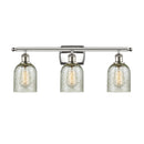 Caledonia Bath Vanity Light shown in the Polished Nickel finish with a Mica shade