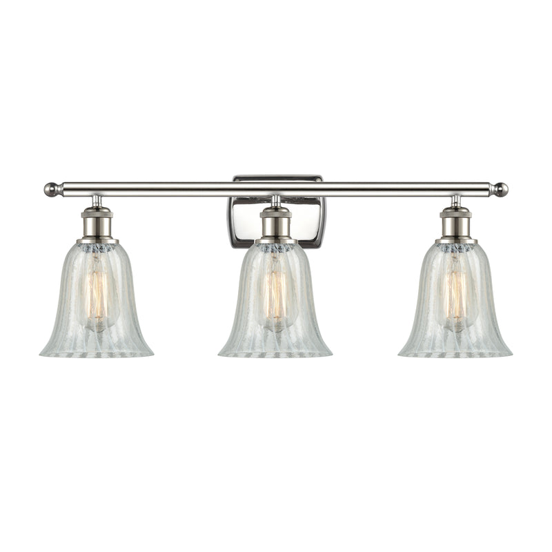 Hanover Bath Vanity Light shown in the Polished Nickel finish with a Mouchette shade