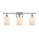 Hadley Bath Vanity Light shown in the Polished Nickel finish with a Matte White shade