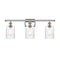 Hadley Bath Vanity Light shown in the Polished Nickel finish with a Clear shade