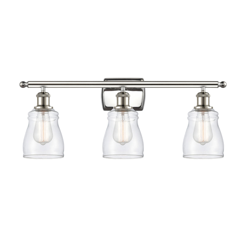 Ellery Bath Vanity Light shown in the Polished Nickel finish with a Clear shade