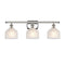 Dayton Bath Vanity Light shown in the Polished Nickel finish with a White shade