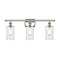 Clymer Bath Vanity Light shown in the Polished Nickel finish with a Clear shade