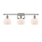 Fenton Bath Vanity Light shown in the Polished Nickel finish with a Matte White shade