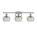 Fenton Bath Vanity Light shown in the Polished Nickel finish with a Clear shade