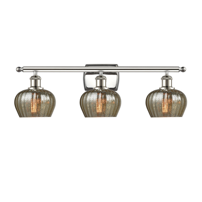 Fenton Bath Vanity Light shown in the Polished Nickel finish with a Mercury shade