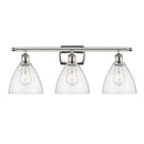 Ballston Dome Bath Vanity Light shown in the Polished Nickel finish with a Seedy shade