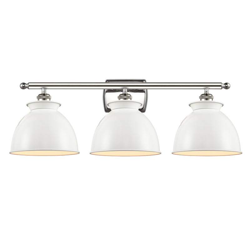 Adirondack Bath Vanity Light shown in the Polished Nickel finish with a Glossy White shade