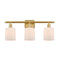 Cobbleskill Bath Vanity Light shown in the Satin Gold finish with a Matte White shade