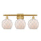 Farmhouse Rope Bath Vanity Light shown in the Satin Gold finish with a White Glass with White Rope shade