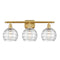 Deco Swirl Bath Vanity Light shown in the Satin Gold finish with a Clear shade