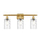 Candor Bath Vanity Light shown in the Satin Gold finish with a Clear Waterglass shade