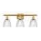 Castile Bath Vanity Light shown in the Satin Gold finish with a Clear shade