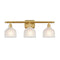 Dayton Bath Vanity Light shown in the Satin Gold finish with a White shade