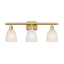 Brookfield Bath Vanity Light shown in the Satin Gold finish with a White shade