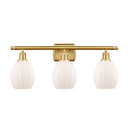 Eaton Bath Vanity Light shown in the Satin Gold finish with a Matte White shade