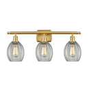 Eaton Bath Vanity Light shown in the Satin Gold finish with a Clear shade