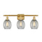 Eaton Bath Vanity Light shown in the Satin Gold finish with a Clear shade