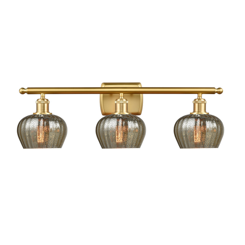 Fenton Bath Vanity Light shown in the Satin Gold finish with a Mercury shade