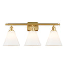 Ballston Cone Bath Vanity Light shown in the Satin Gold finish with a Matte White shade