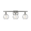 Deco Swirl Bath Vanity Light shown in the Brushed Satin Nickel finish with a Clear shade