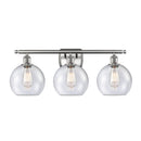 Athens Bath Vanity Light shown in the Brushed Satin Nickel finish with a Seedy shade