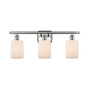 Hadley Bath Vanity Light shown in the Brushed Satin Nickel finish with a Matte White shade