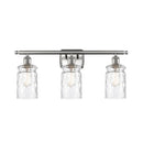 Candor Bath Vanity Light shown in the Brushed Satin Nickel finish with a Clear Waterglass shade