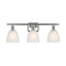 Castile Bath Vanity Light shown in the Brushed Satin Nickel finish with a White shade